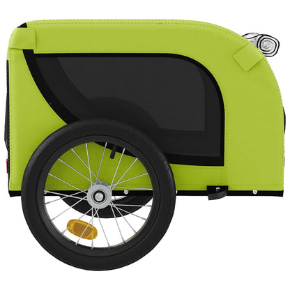 Remolque De Bicicleta Mascotas Hierro Tela Oxford Verde Negro_5