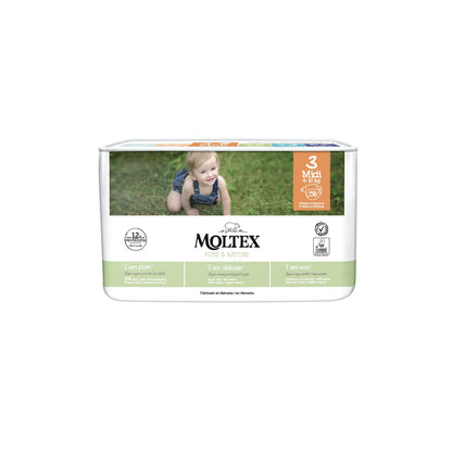 Fraldas T3 (4-10 kg) Moltex Pure &amp; Nature, 56 unidades