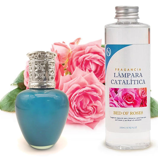 Lámpara Catalítica Aqua Marina + Fragancia Aroma Bed Of Roses 200ml - Elimina Olores Y Mejora La Calidad Del Aire_0