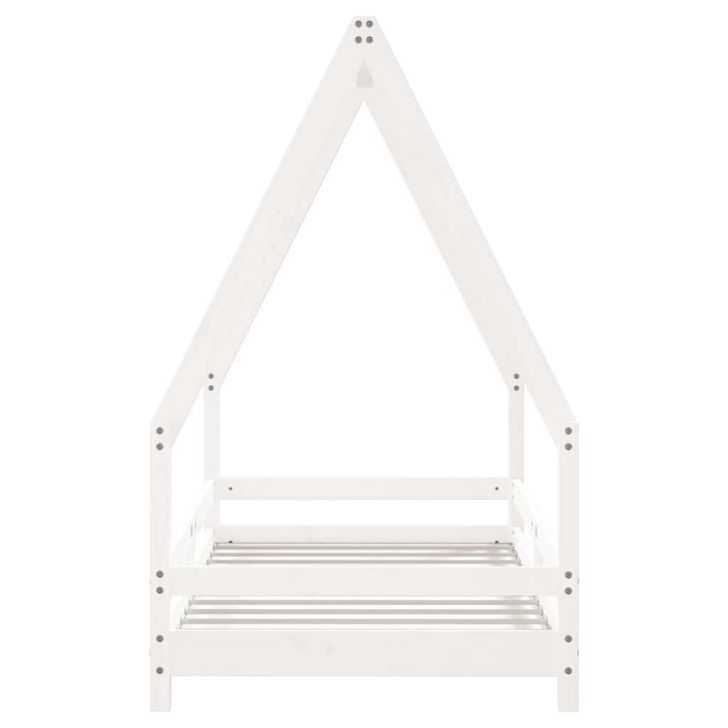 Vidaxl Estructura De Cama Para Niños Madera De Pino Blanco 80x160 Cm_0