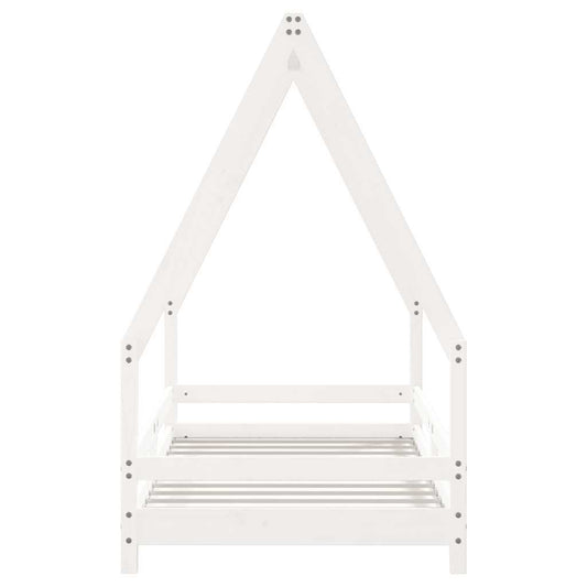 Vidaxl Estructura De Cama Para Niños Madera De Pino Blanco 80x160 Cm_0