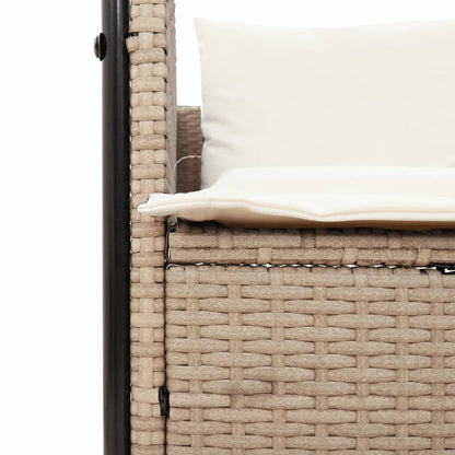 Tumbona Doble Con Techo Y Cortinas Ratán Sintético Beige / Vetonek_4