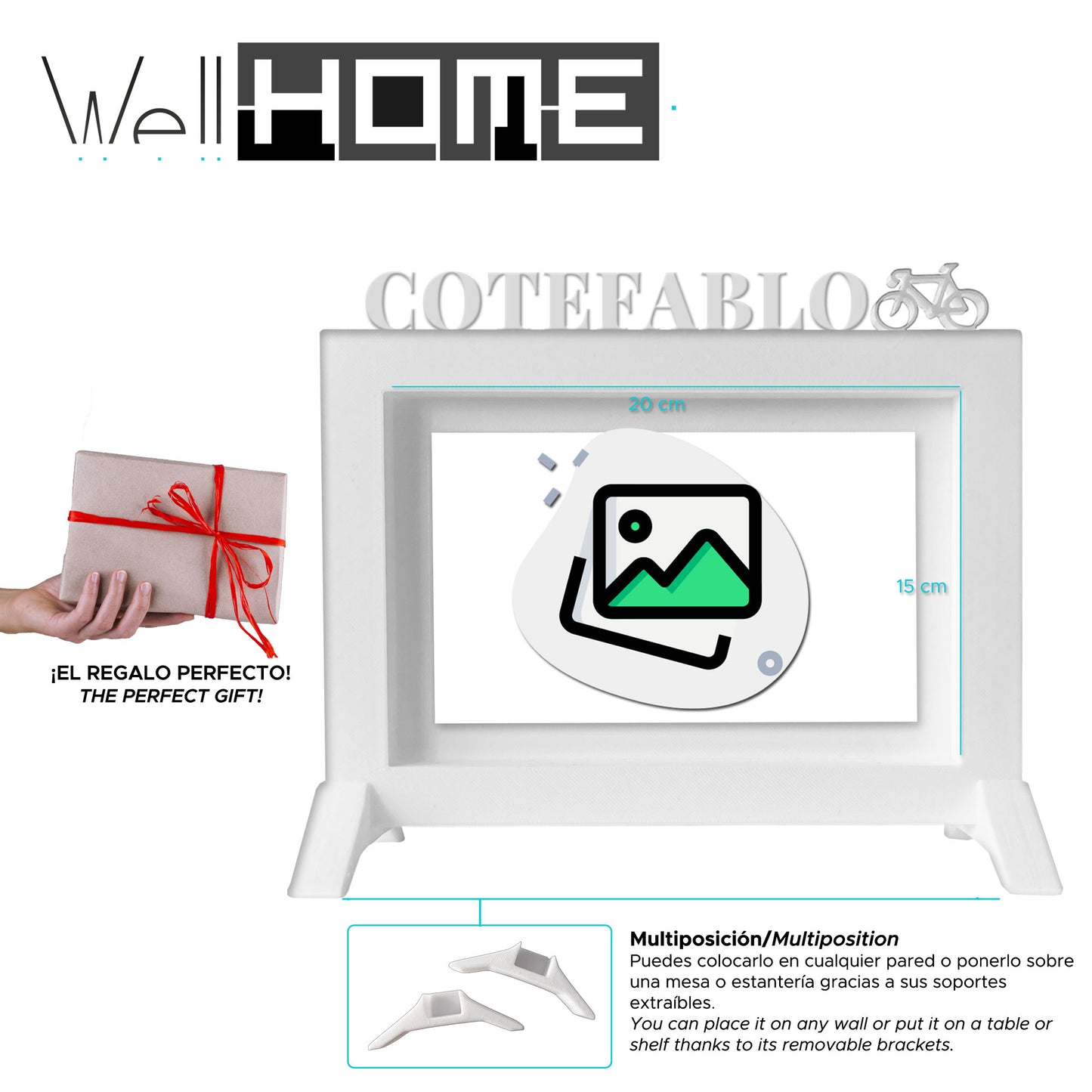 Wellhome - Marco Cotefablo Blanco 24x22,5 Cm Para Fotos 15x20 Cm_1