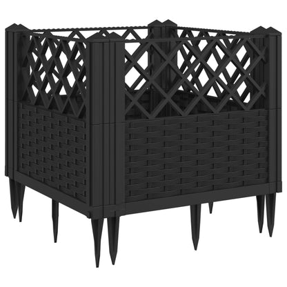 Jardinera Con Clavijas Pp Negro 43,5x43,5x43,5 Cm_0