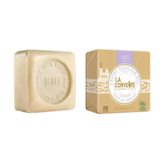 Barra de sabonete natural com flores de lavanda La Corvette 100 g