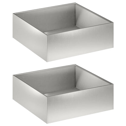 Macetero De Jardín 2 Uds. Plateado 60 X 60 X 20 Cm_0