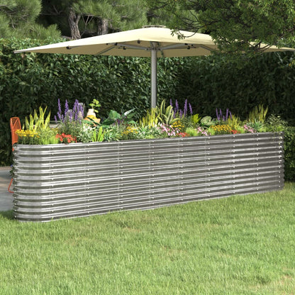 Jardinera Arriate Acero Galvanizado Plata 332x40x68 Cm_1
