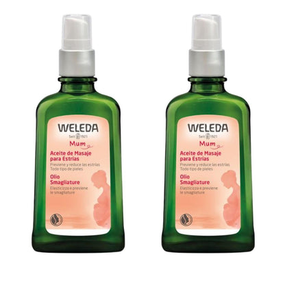Embalagem de 2 óleos de massagem anti-estrias, Weleda, 100ml