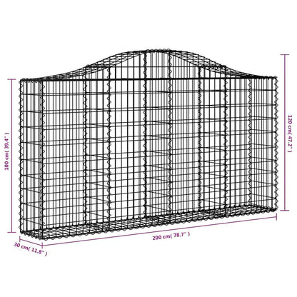 Cestas Gaviones 18 Uds Forma De Arco Hierro 200x30x100/120 Cm_5