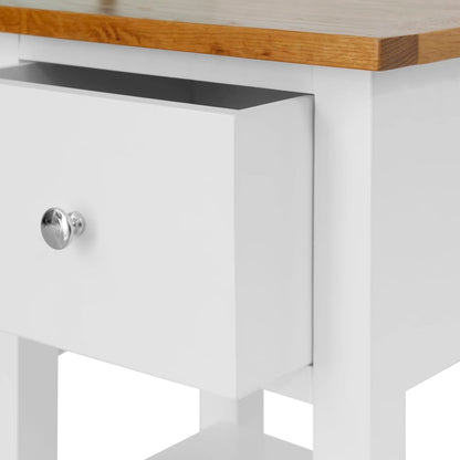 Mesita De Noche De Madera De Roble Maciza 36x30x47 Cm_4