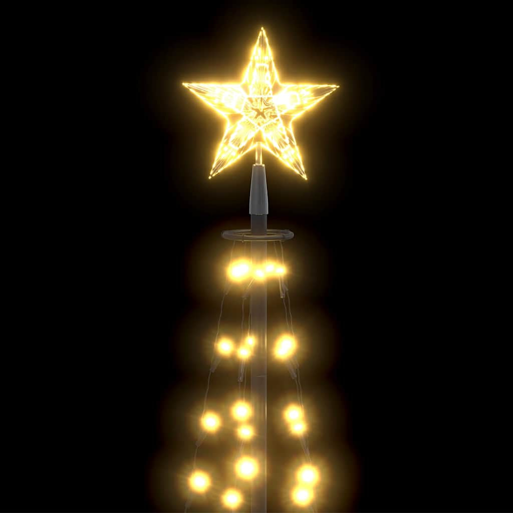 Vidaxl Árbol De Navidad Cónico 84 Led Blanco Cálido 50x150 Cm_4