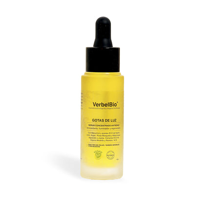 Serum Natural Gotas De Luz VerbelBio - Antioxidante, Antiflacidez y Antiarrugas. Iluminador. 11 aceites y Backuchiol_0