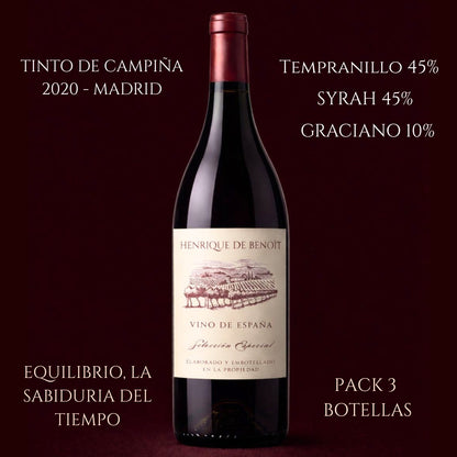 Vino Tinto Reserva 2020 Pack 3 Botellas 750 Ml | Tempranillo 45% Syrah 45%, Graciano 10% | 12 Meses Barrica + 5 Años_1