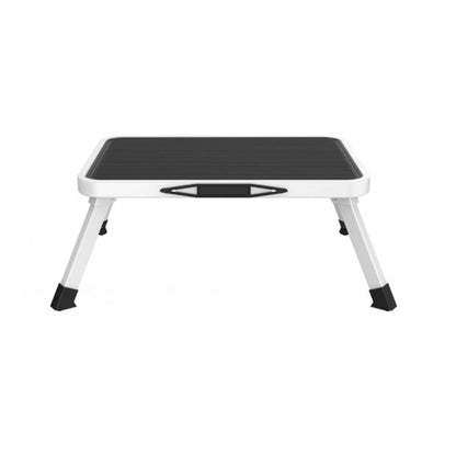 Taburete Plegable Metálico Antideslizante De 1 Escalón Blanco Y Negro_0