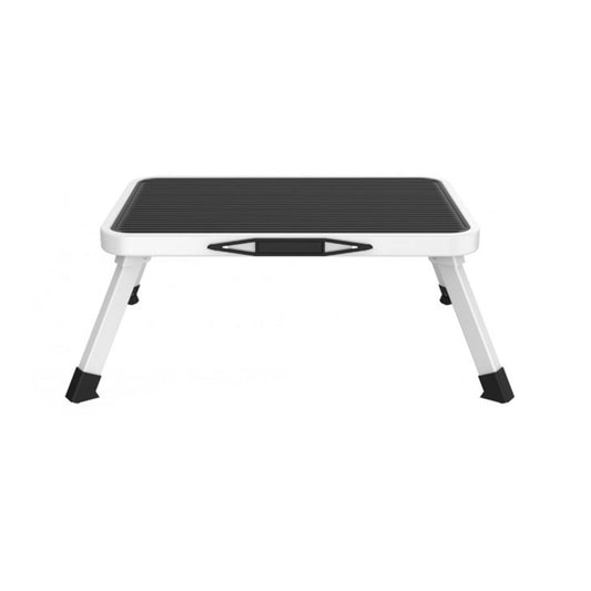 Taburete Plegable Metálico Antideslizante De 1 Escalón Blanco Y Negro Well Home_0