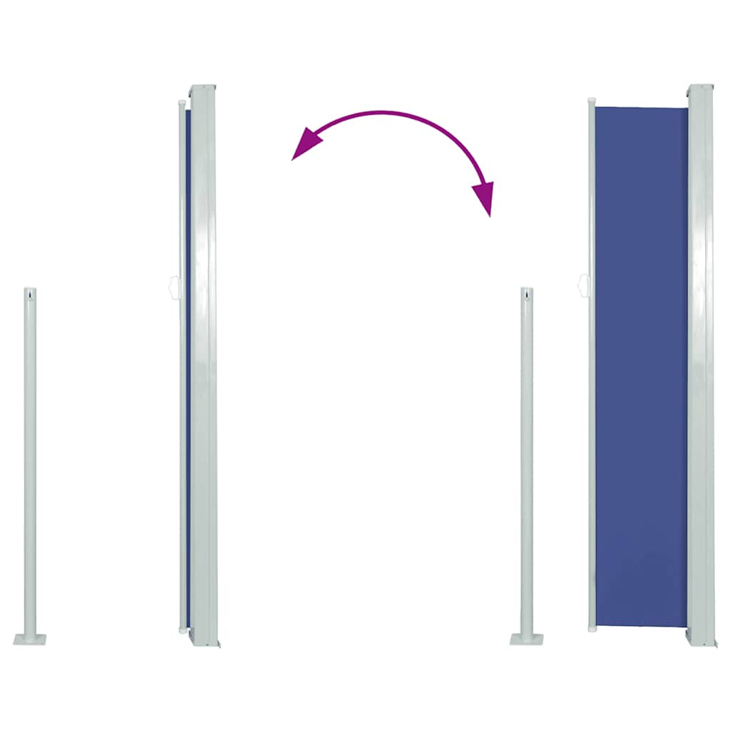 Vidaxl Toldo Lateral Retráctil De Jardín Azul 100x500 Cm_4
