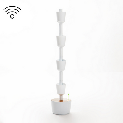 Macetero Vertical Citysens Con Riego Inteligente De 4 Macetas – Blanco, Polipropileno 100% Reciclado_5