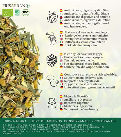 Infusión De Jengibre-limón Ecológica |granel | Calidad | Frisafran 200 G_2
