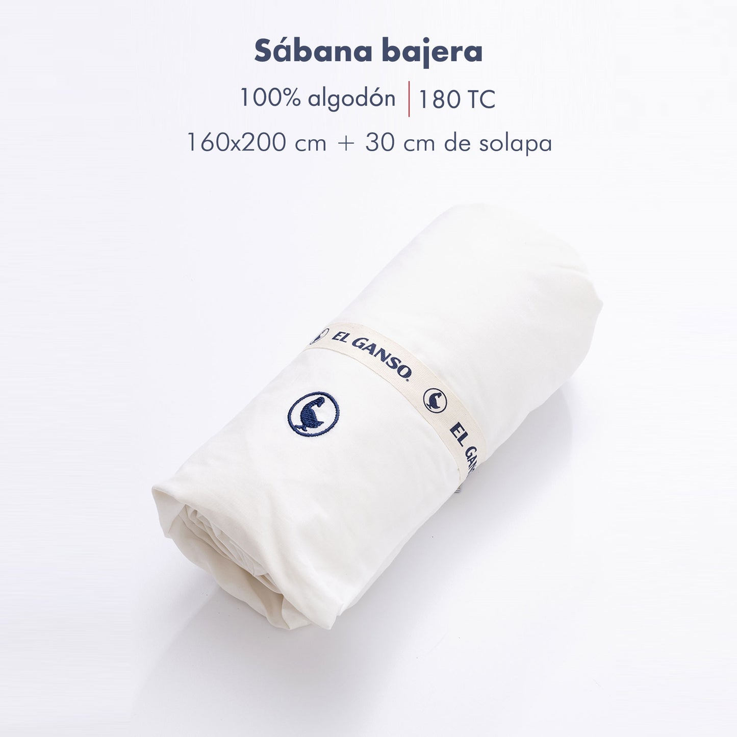 Sábana Bajera 160x200cm Blanca 100% Algodón 180tc. Suavidad Y Diseño Exclusivo._1