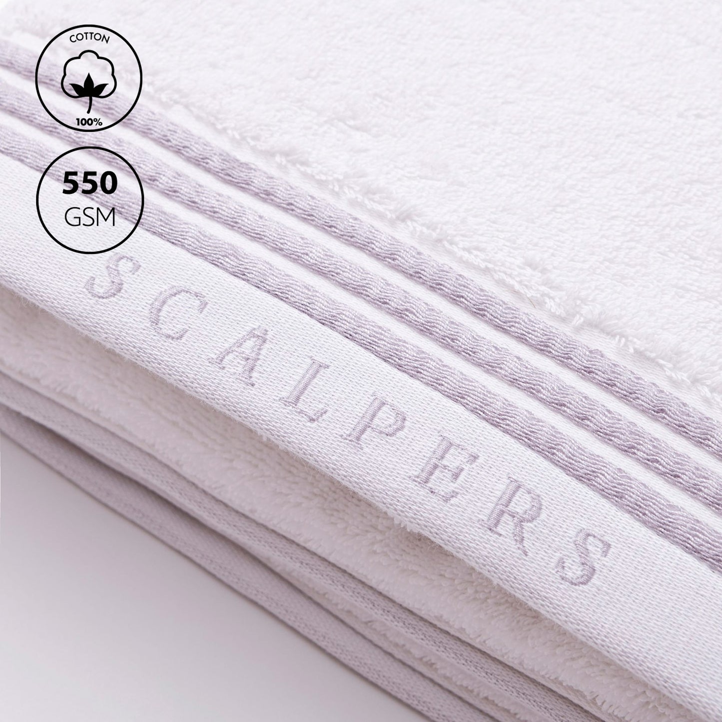 Toalla De Tocador 30x50cm En Algodón Blanco Con Rayas Scalpers Home_2