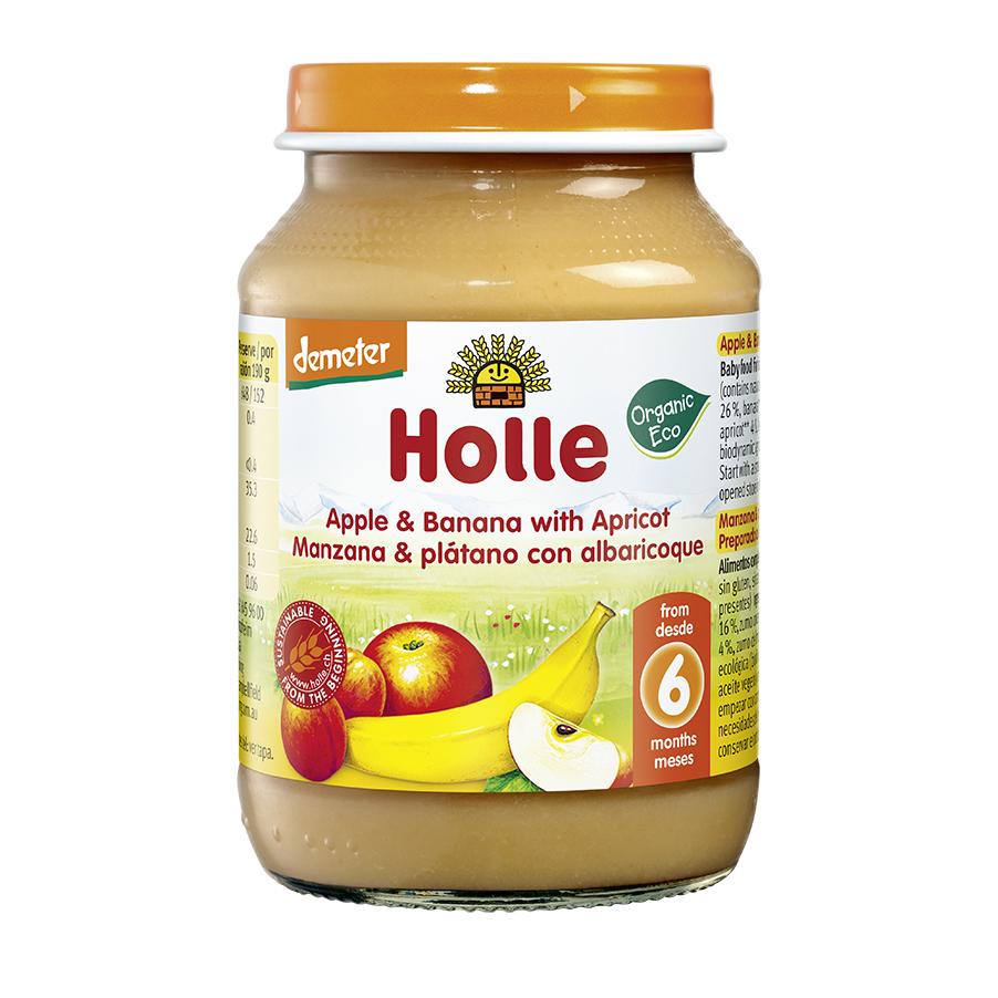 Holle ECO Maçã, Banana e Alperce Pote +6 meses 190 g 