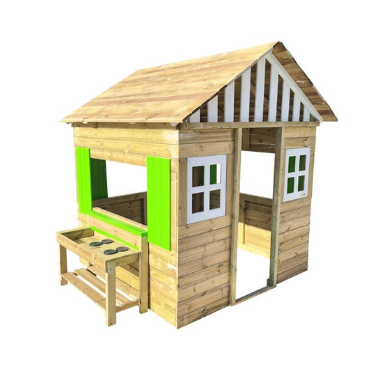 Casita De Madera Masgames Lollipop Xxl Horeca + Cocinita Verde._0