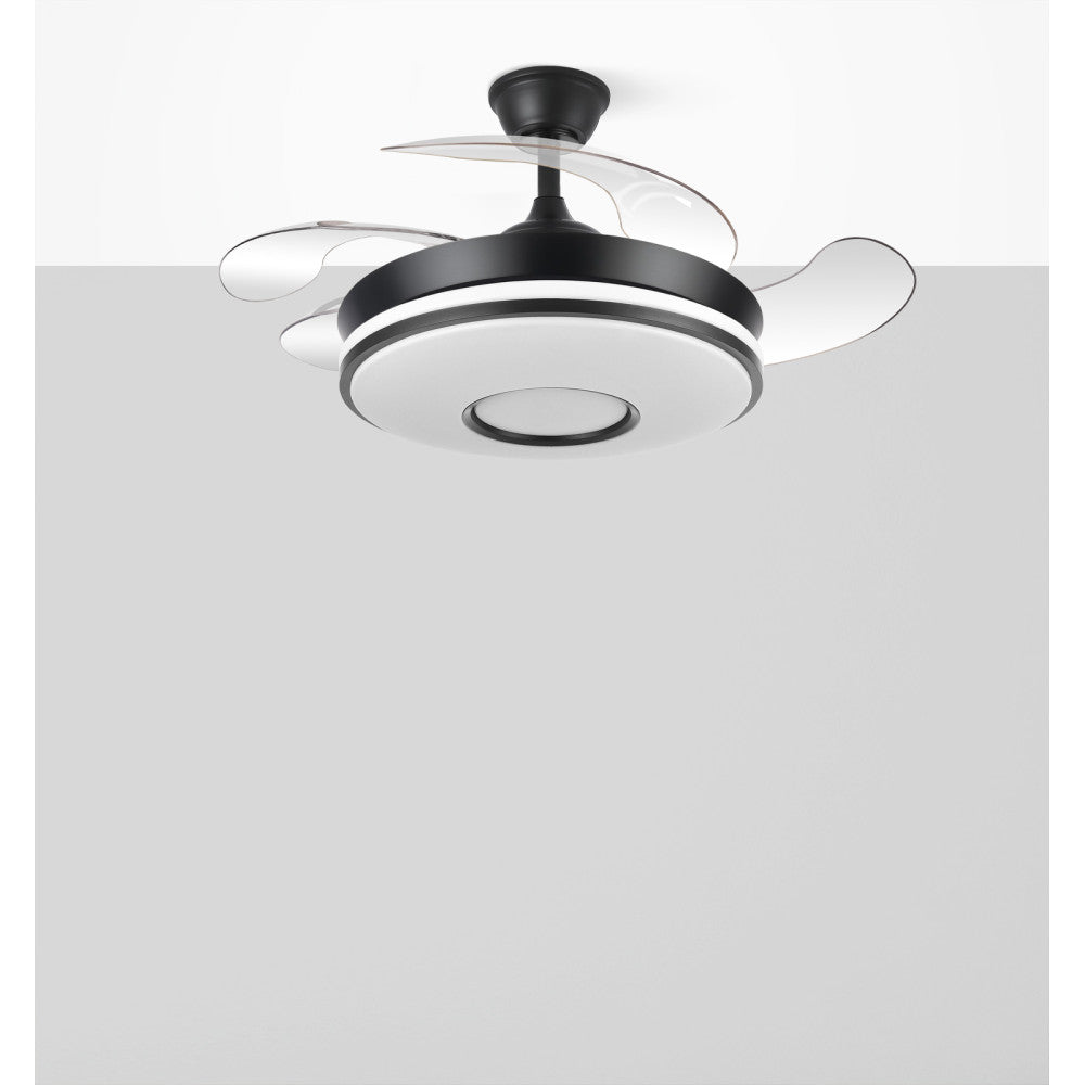 Ventilador Dc Dani 48w 4800lm Negro 3aspas 6velocidades 91d 3000-4000-6000k Remoto+memoria+temporizador 24_3