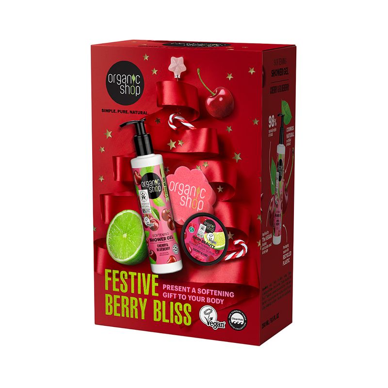 Set de cuidado corporal «Festive Berry Bliss», Organic Shop 280 ml/100 ml