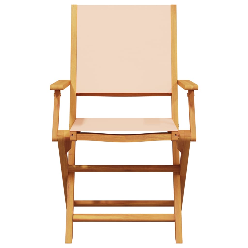 Set De Comedor De Jardín 5 Pzas Tela Madera Maciza Beige / Vetonek_5