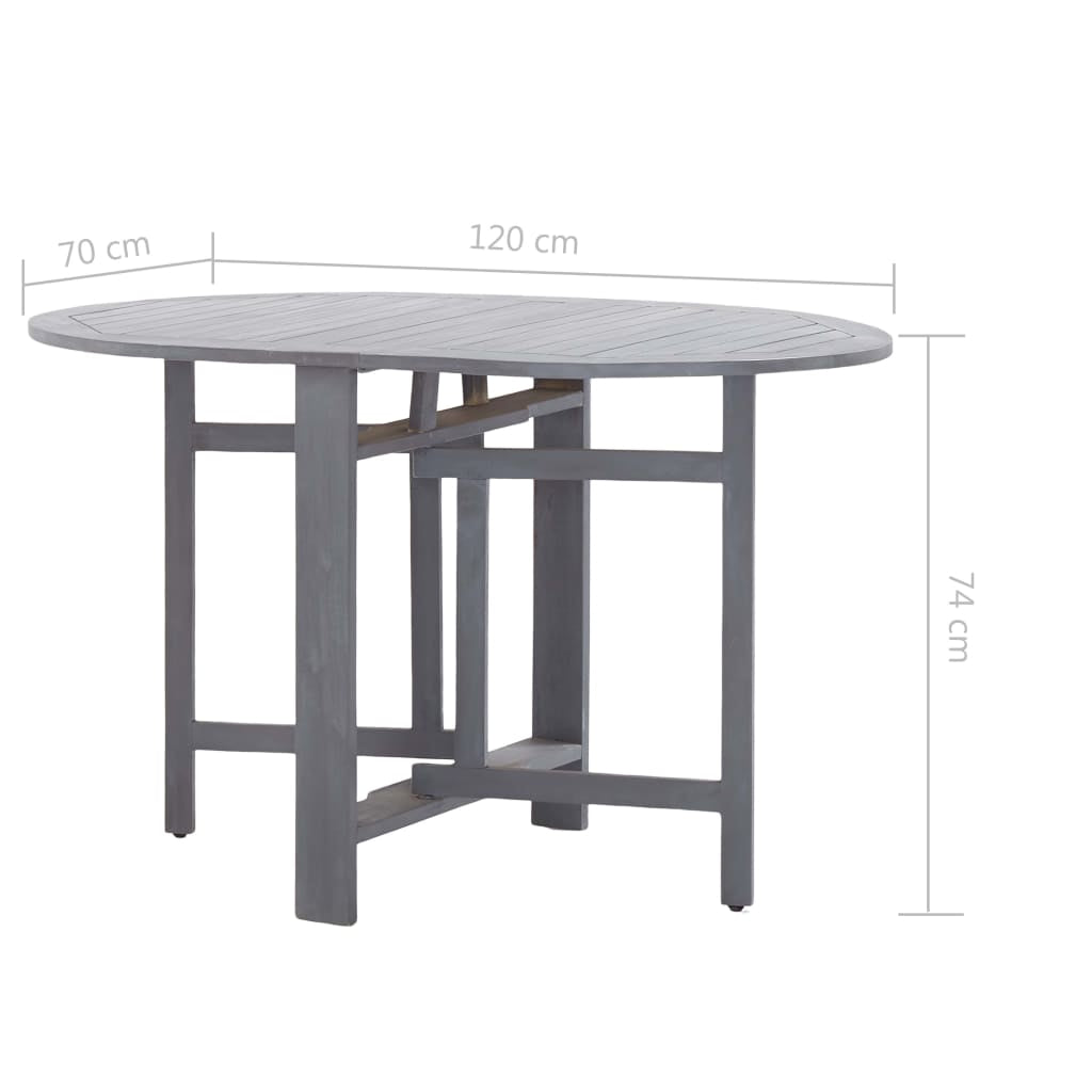 Vidaxl Juego De Comedor De Jardín 5 Pzas Madera Maciza De Acacia Gris_2
