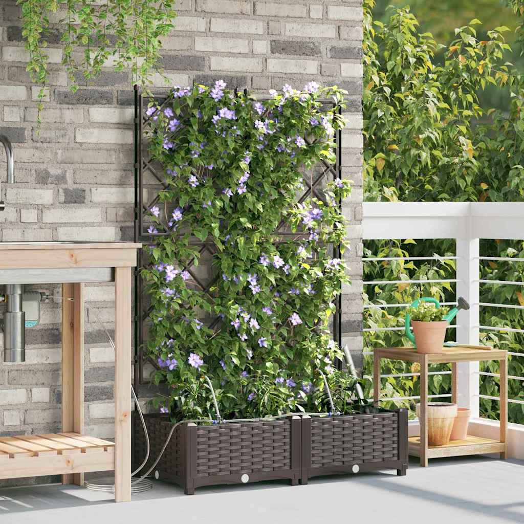 Macetero De Jardín 2 Uds. Marrón 80 X 40 X 126 Cm Pp_1