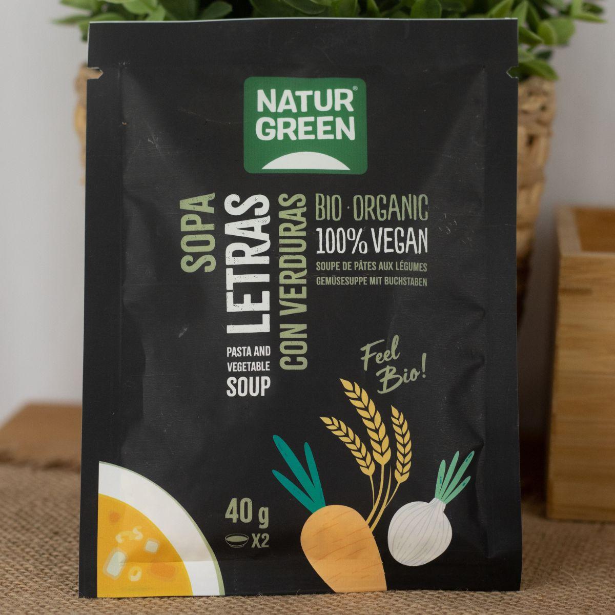Sopa de Letras Orgânica de Vegetais Naturgreen, 40g