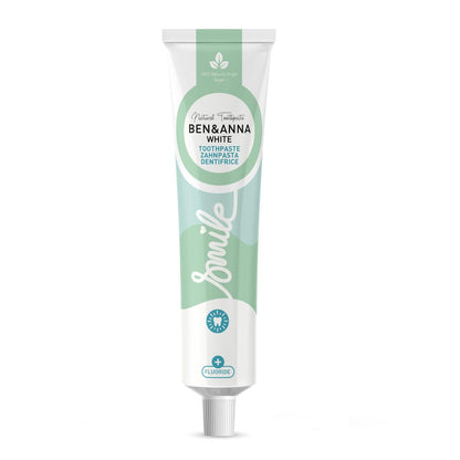 Ben &amp; Anna White Pasta de dentes com flúor tubo de 75 ml