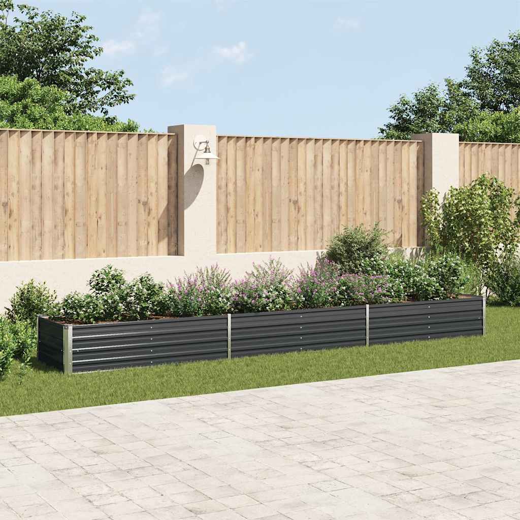 Arriate De Jardín De Acero Galvanizado Antracita 480x80x45 Cm_1