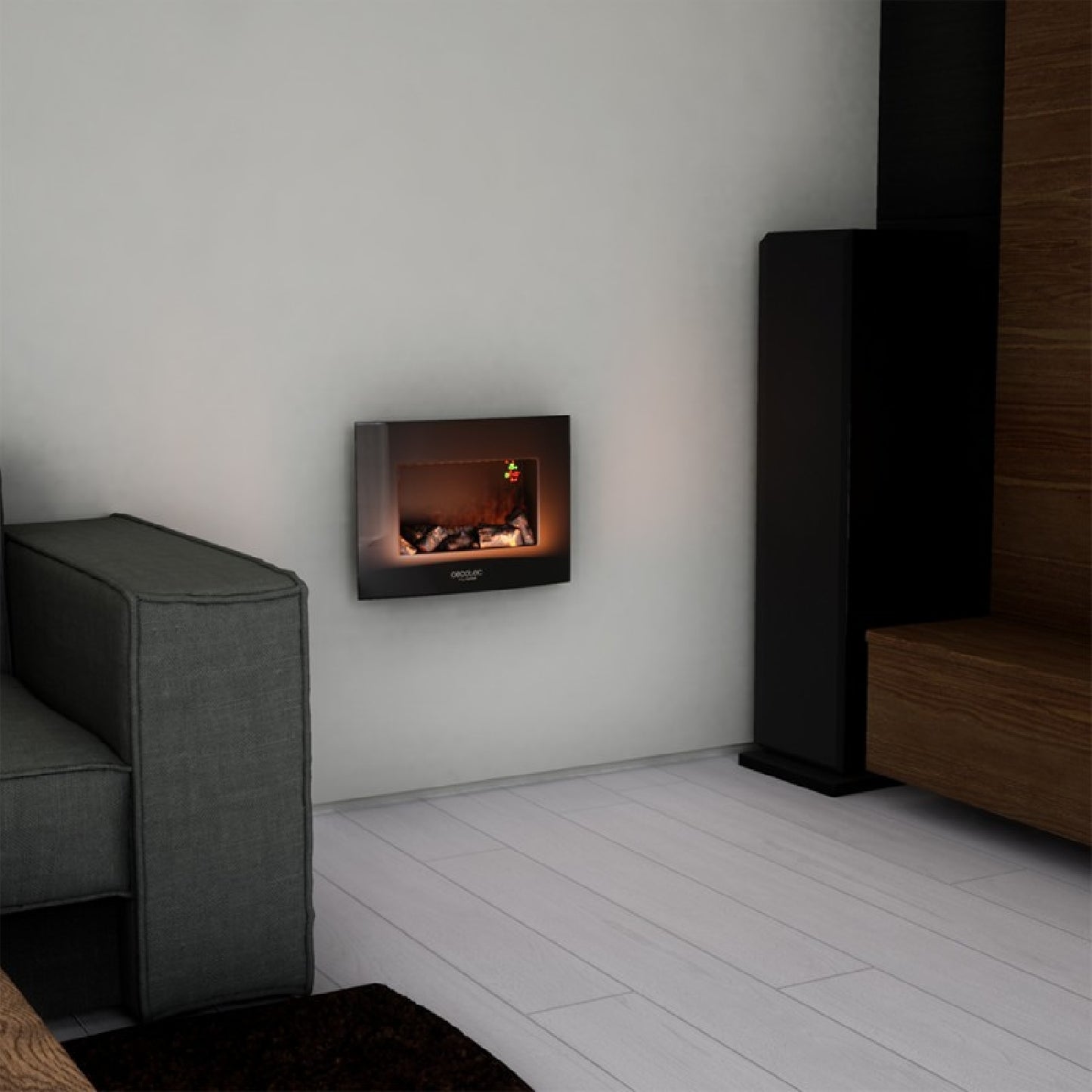Cecotec Chimenea Eléctrica Decorativa De Pared Ready Warm 2200 Curved Flames_4