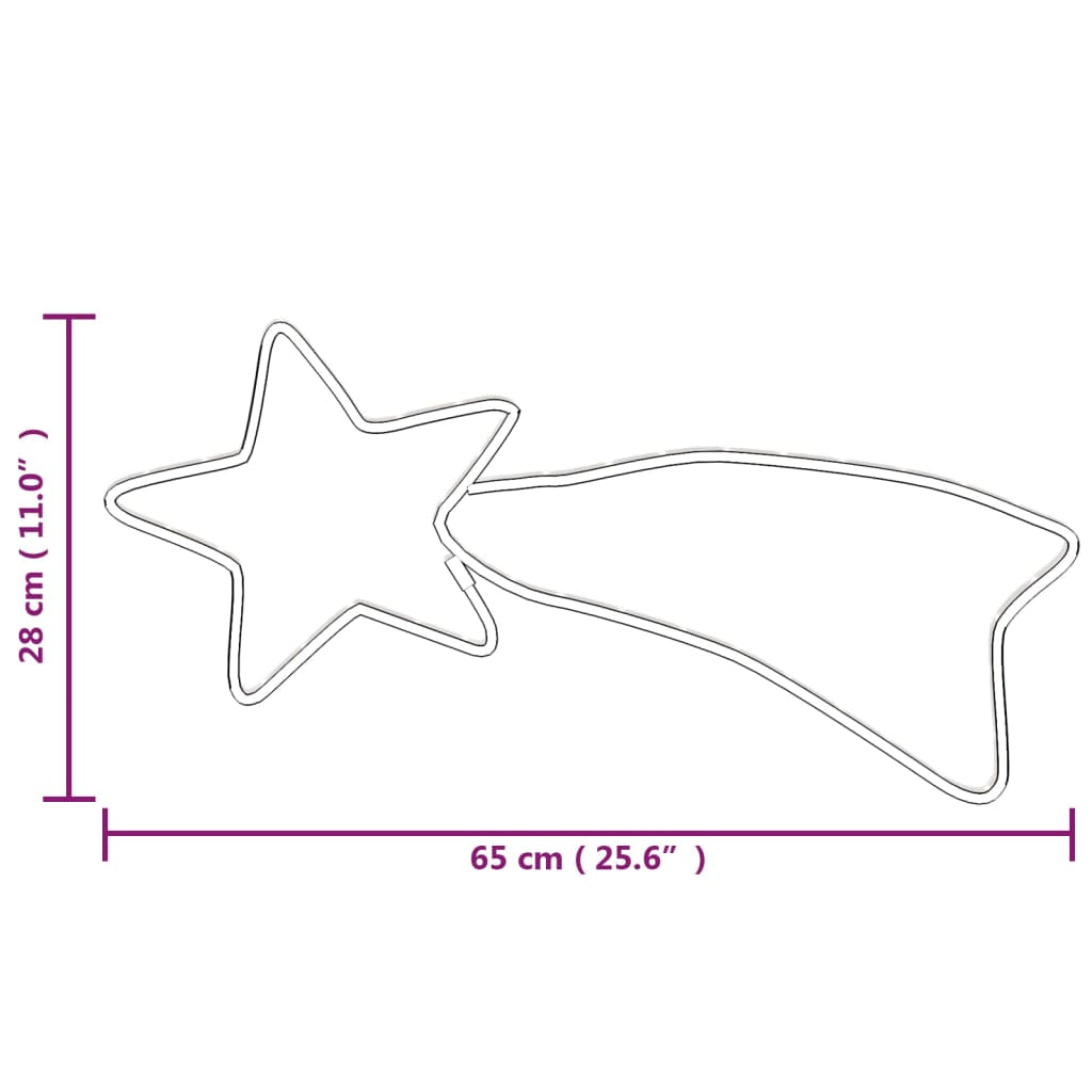 Vidaxl Figura De Estrella De Navidad Con 48 Led Blanco Cálido 65x28 Cm_2
