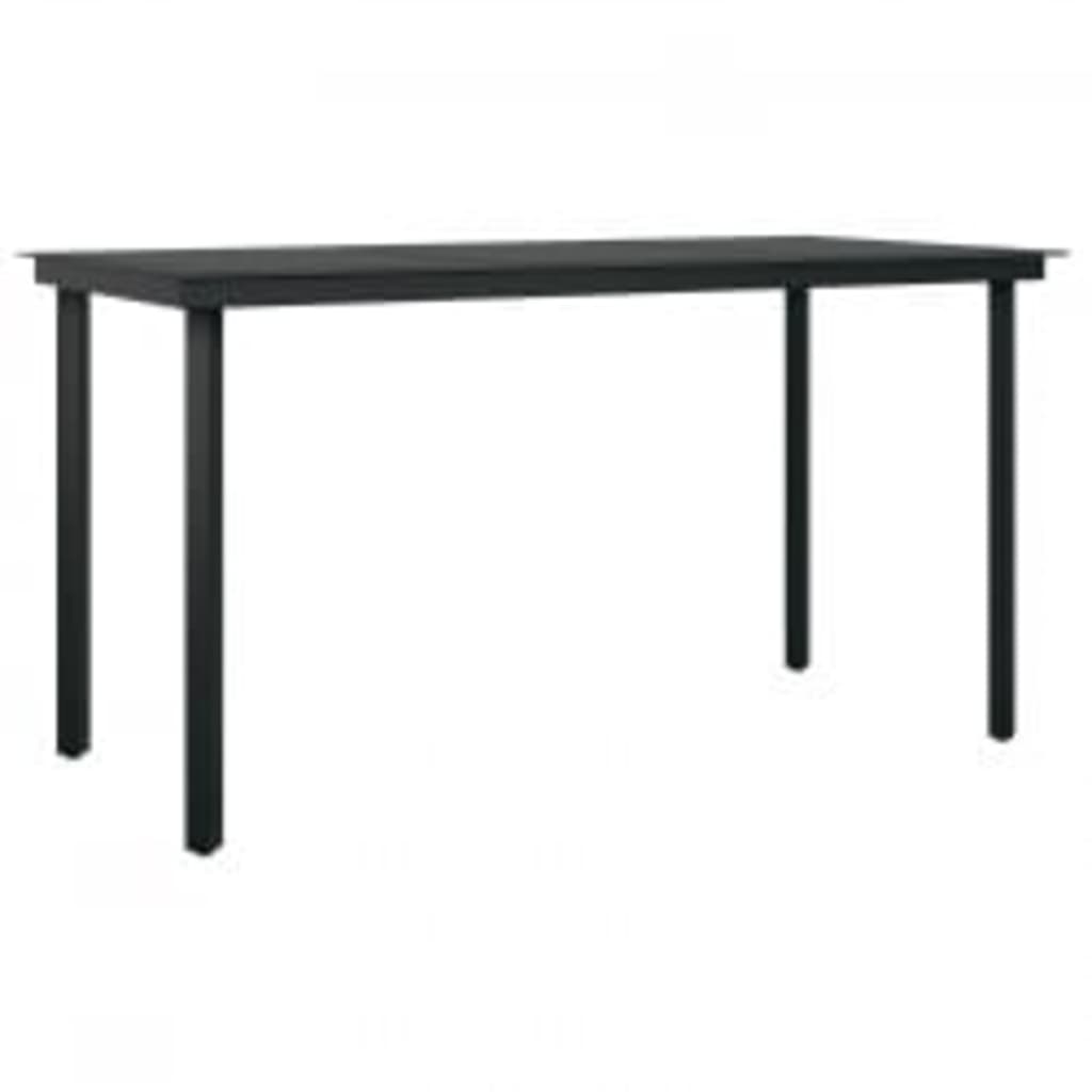 Juego De Comedor De Jardín 7 Piezas Con Cojines Gris Y Negro / Vetonek_5