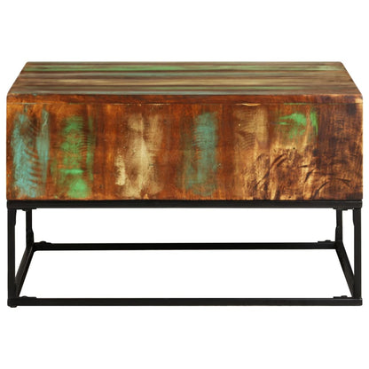 Mesa De Centro Madera Maciza Reciclada 68x68x41 Cm._0