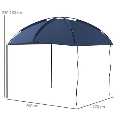 Outsunny Toldo Para Coche Con Altura Ajustable 290x278x230-260 Cm Azul Oscuro_2