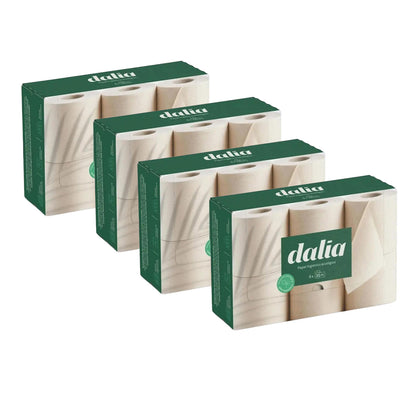 Pack 4x Papel higiénico sin blanquear, Dalia 6 rollos 6x35 m