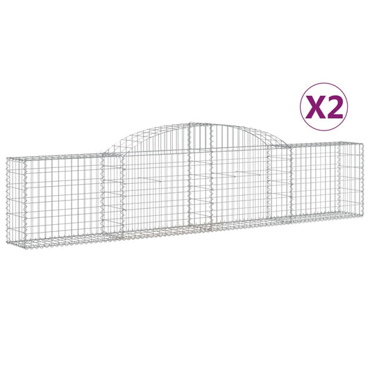 Cestas De Gaviones 2 Uds Forma De Arco Hierro 300x30x60/80 Cm_0