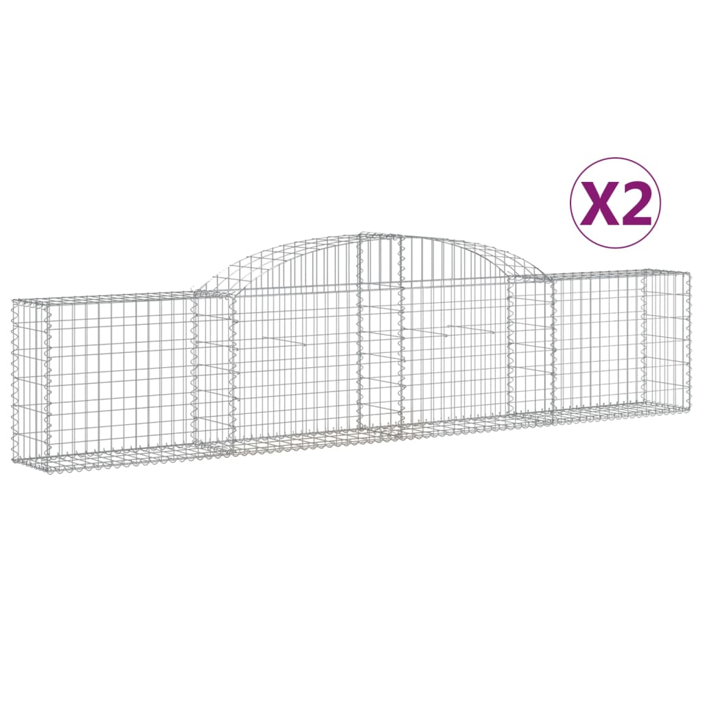 Cestas De Gaviones 2 Uds Forma De Arco Hierro 300x30x60/80 Cm_0