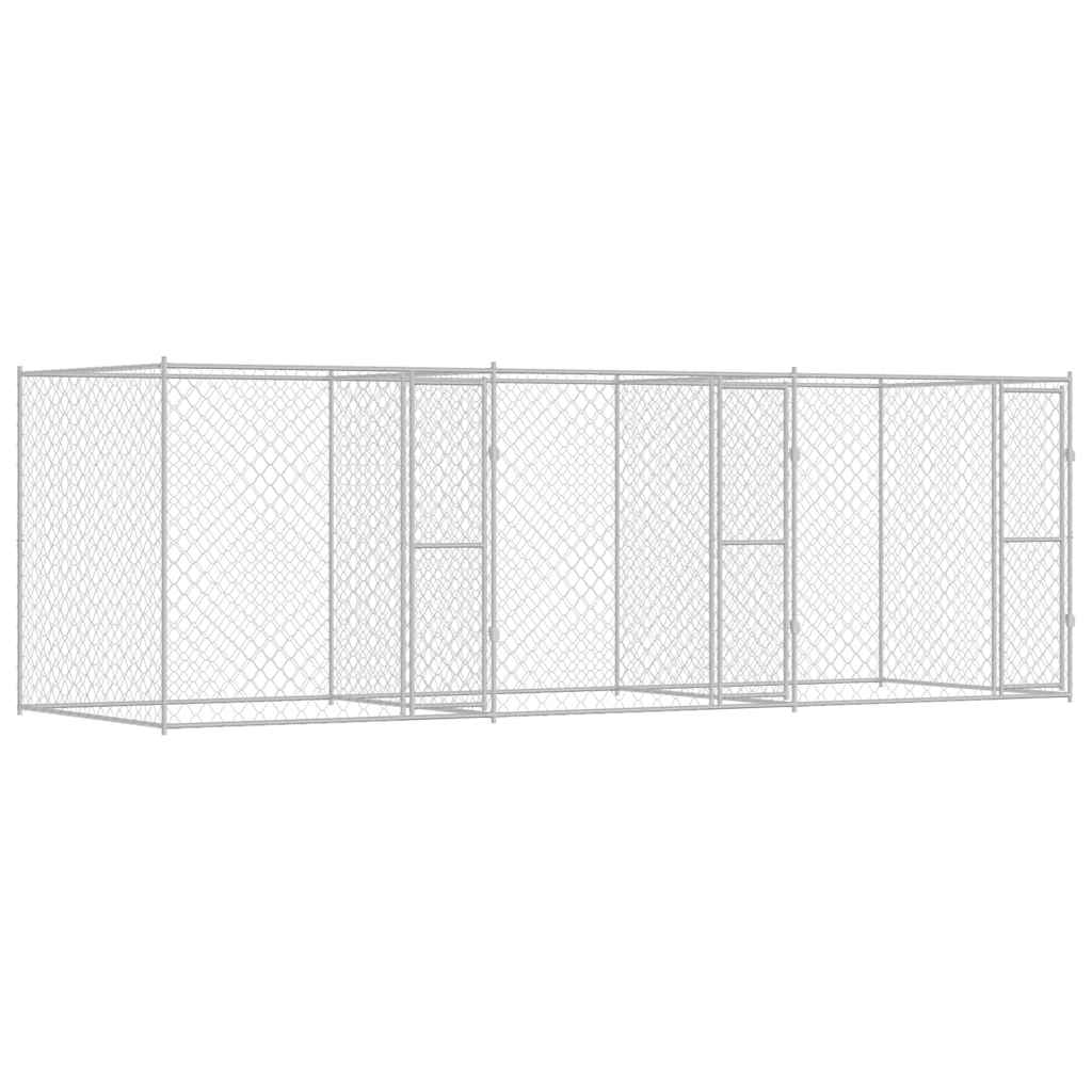 Jaula Para Perro Plateado 600 X 200 X 200 Cm Acero Galvanizado_0