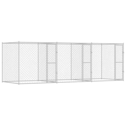 Jaula Para Perro Plateado 600 X 200 X 200 Cm Acero Galvanizado_0