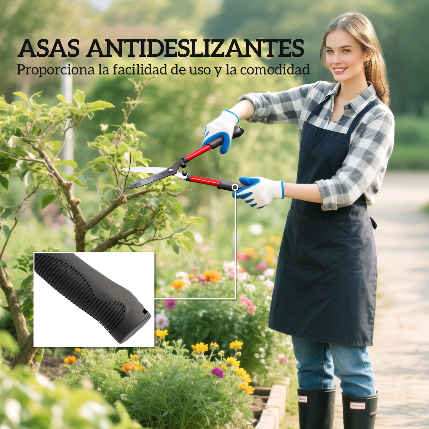Outsunny Juego De Herramientas Jardinería De 3 Piezas Con Tijeras De Podar_5