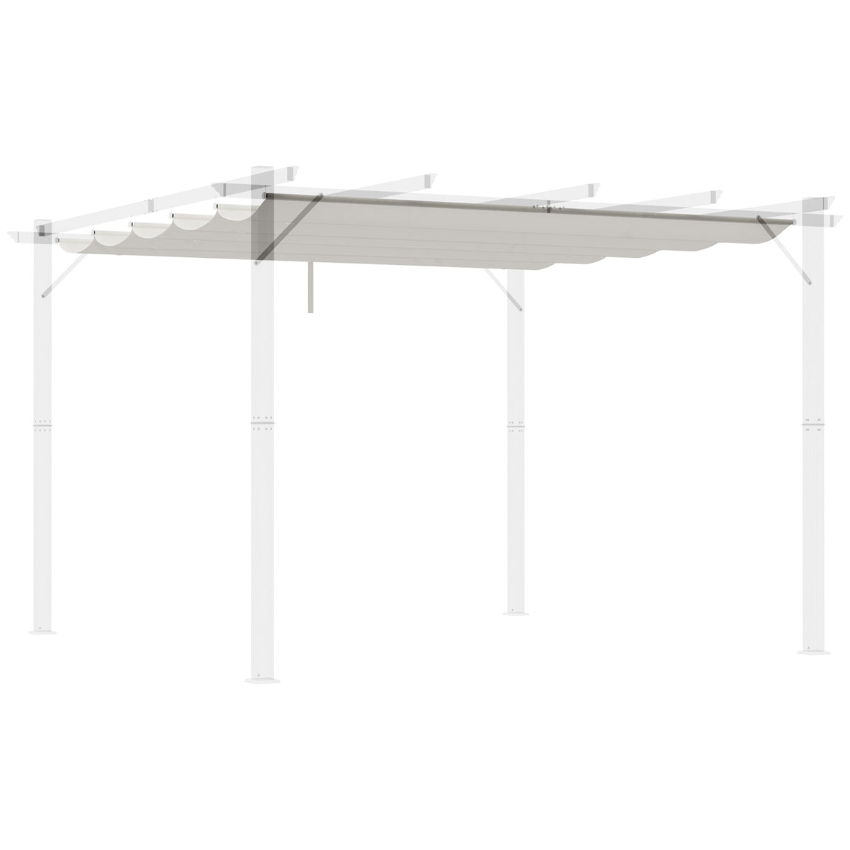 Cubierta Para Pérgola Outsunny Tela Poliéster Crema 250x255x6 Cm_0