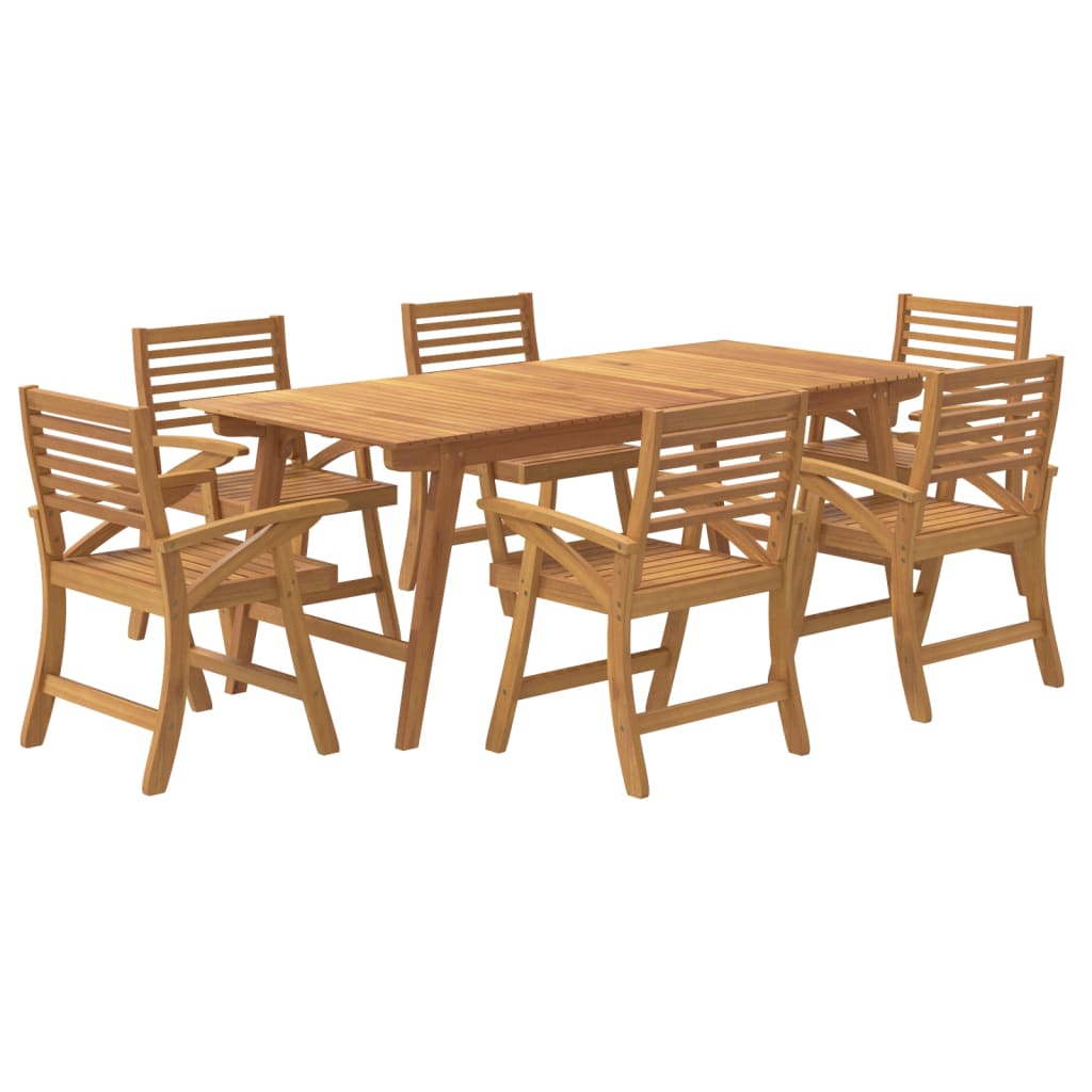 Vidaxl Juego De Comedor Para Jardín 7 Piezas Madera Maciza Acacia_0