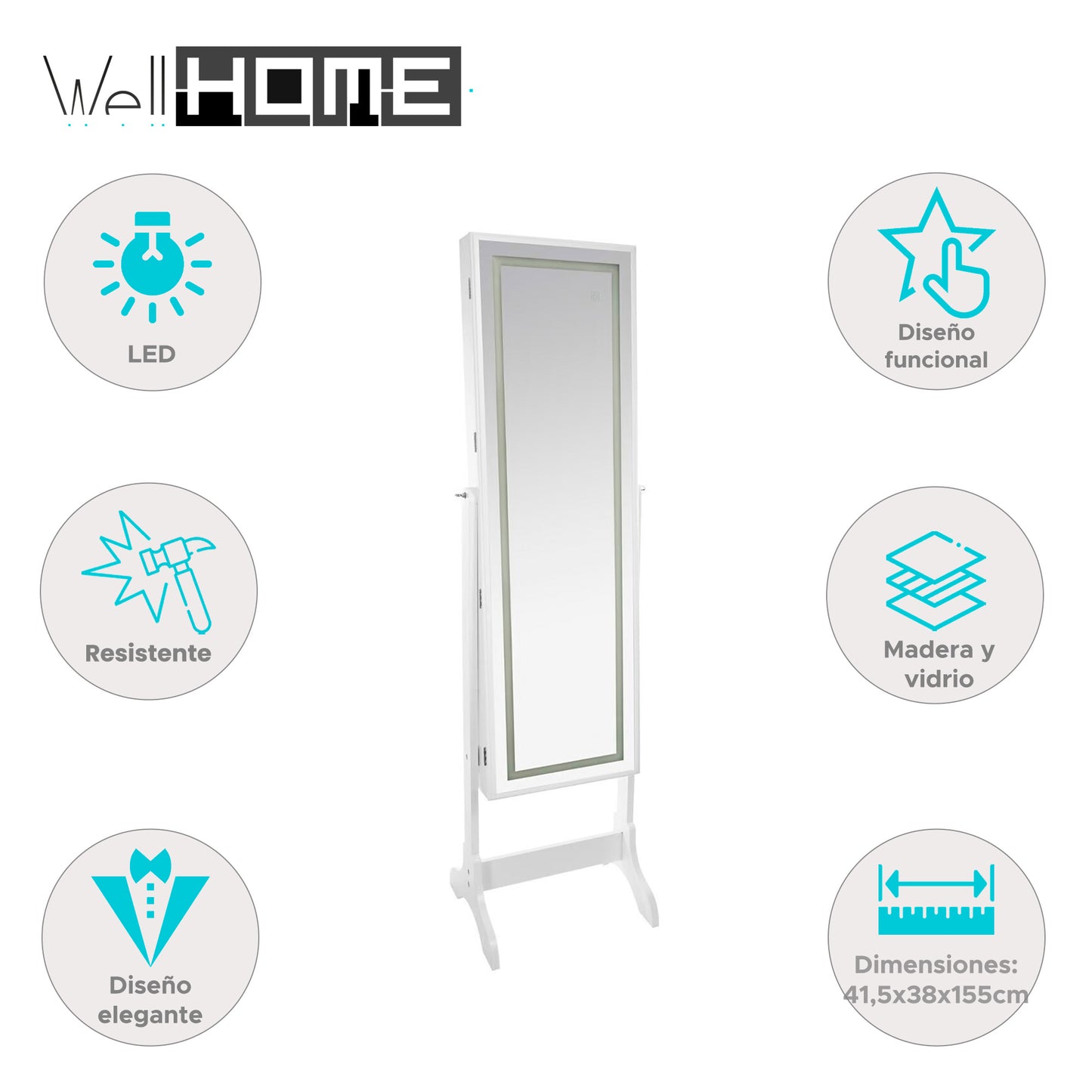 Well Home - Armario Joyas Led Blanco_1