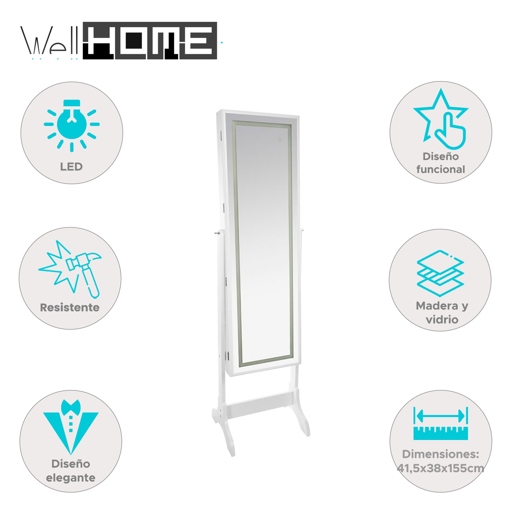 Well Home - Armario Joyas Led Blanco_1