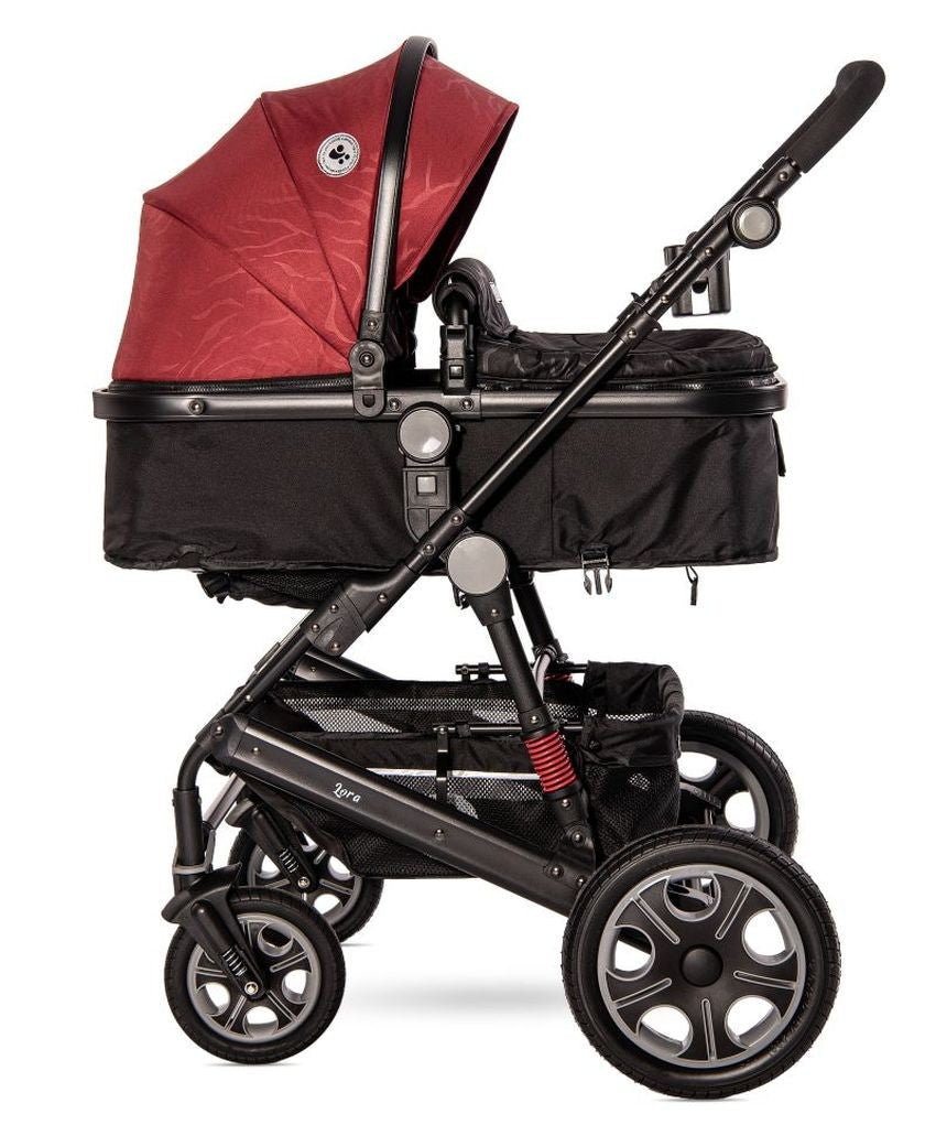 Carro De Bebé Tres Piezas Convertible Lora Hasta 15 Kg Luxe Red Elephants_1